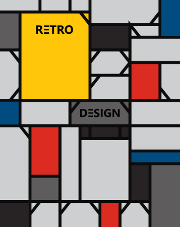 geometric abstract pattern de stijl art eps 10 vector illustrationのイラスト素材