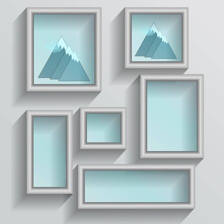 Set of white photo frames vector illustration image illustrationのイラスト素材