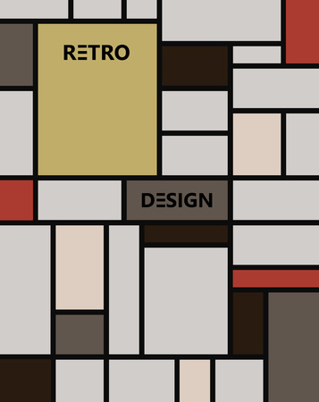 geometric abstract pattern de stijl art illustrationのイラスト素材