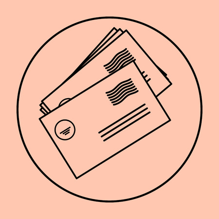postal envelope sign. e-mail symbol .  icon envelope.のイラスト素材