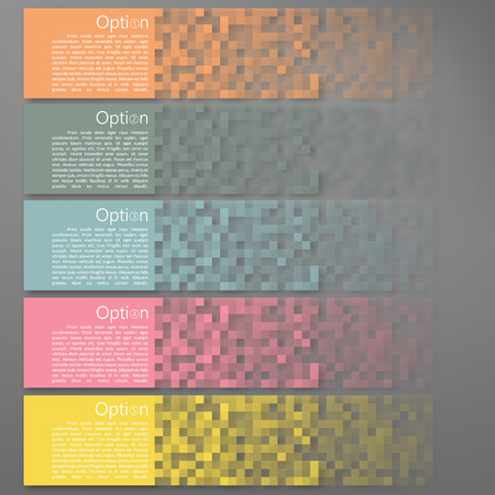 Set of Colorful Pixel Banners  vector illustrationのイラスト素材