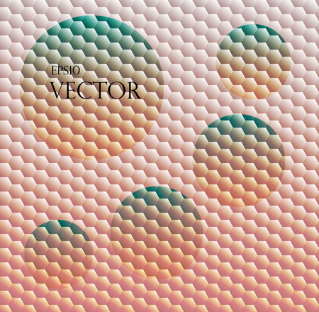Sundown themed blurry background with hex grid. Seamless background with hex grid and four rounds for your text.のイラスト素材