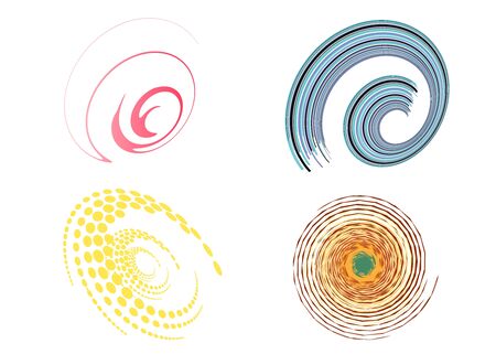 set of 4 colorful swirl signs eps 10のイラスト素材
