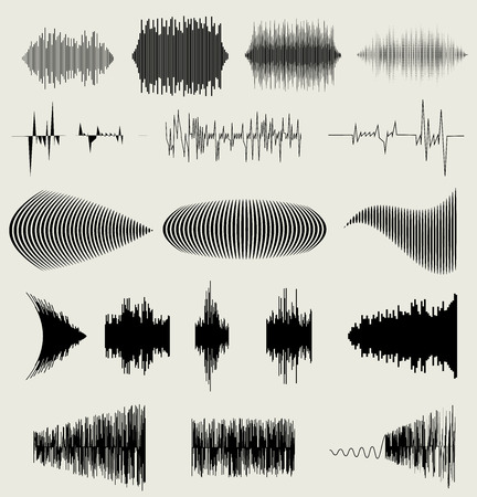 Vector sound waves set. Audio equalizer technology, pulse musical. vector illustration eps10のイラスト素材