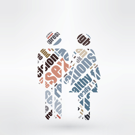 Love story insight about men and women thinking between themのイラスト素材