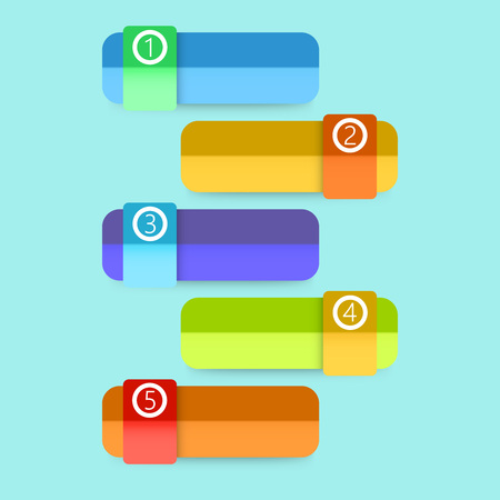 Flat Colorful Step by Step Infographics のイラスト素材
