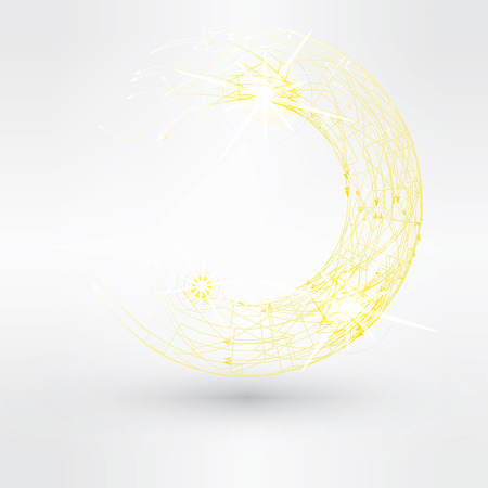 Abstract background with yellow swirlのイラスト素材