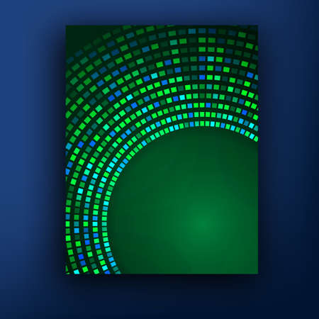 Vector green brochure design set Halftone technology abstract vector illustration.のイラスト素材