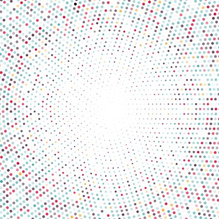 Vector halftone dots background. Colored dots on white background.のイラスト素材