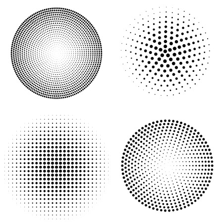 set of halftone spheres eps 10 vector illustrationのイラスト素材