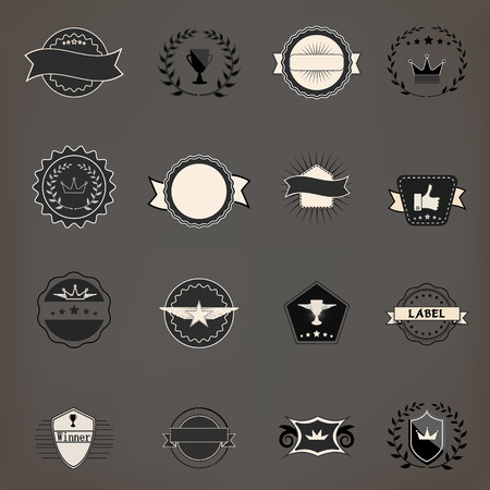 Vector Set of Retro Stamps and Badges. Vintage color.のイラスト素材
