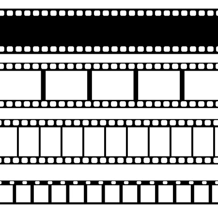 Vector film strip illustration. Different types of film.のイラスト素材