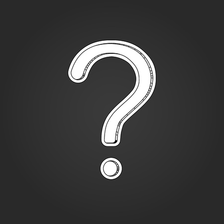 White question Mark with shadow on black.  eps 10 vector illustrationのイラスト素材