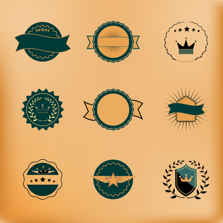 Vector Set of Retro Stamps and Badges. Vintage color.のイラスト素材