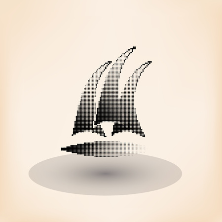 Vector yacht club logo. Halftone stylized eps 10 vector illustrationのイラスト素材