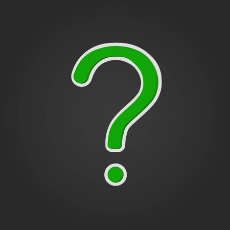 Green Question Mark with shadow on black.  eps 10 vector illustrationのイラスト素材