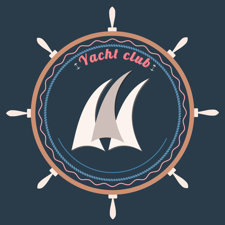 Vector yacht club logo. Label. Sea theme. eps 10 vector illustrationのイラスト素材