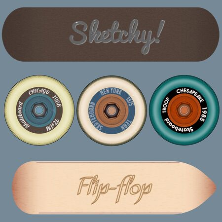 skateboard design elements vector eps 10 vector illustrationのイラスト素材