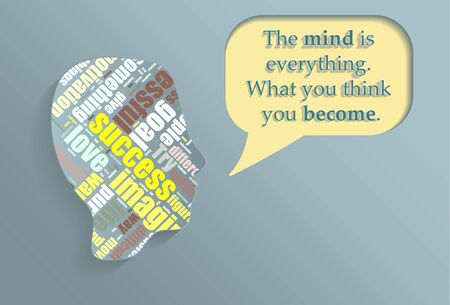 Silhouette With Thought Bubbles  Vector eps10 illustrationのイラスト素材