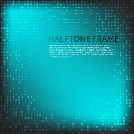 Set of Modern Flat Halftone Backgrounds, vector illustration cian colorのイラスト素材