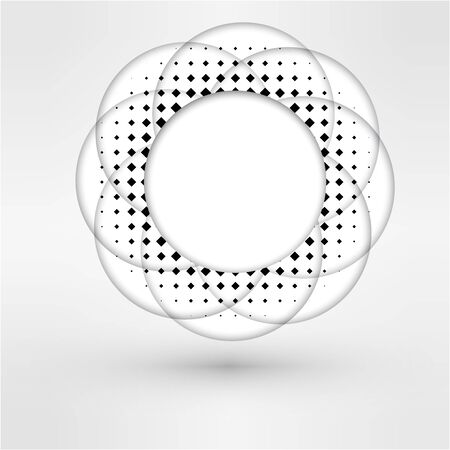 Circle halftone vector element for your design. Technology circle with place for text.のイラスト素材
