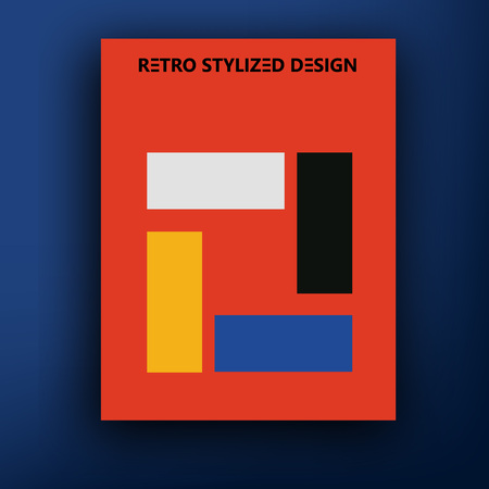 Vector retro bauhaus de stijl brochure / booklet cover design templates collection A4のイラスト素材