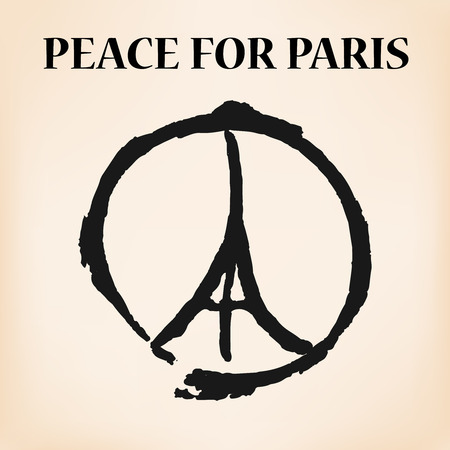 Eiffel Tower Logo Peace for Paris, Pray for Parisのイラスト素材
