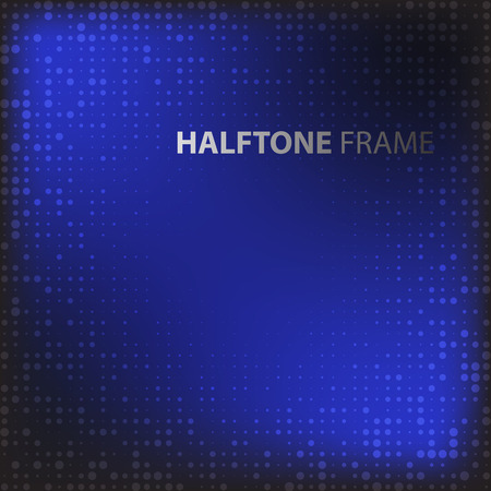 Set of Modern Flat Halftone Backgrounds, vector illustration dark blueのイラスト素材