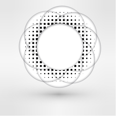 Halftone Flower Designのイラスト素材