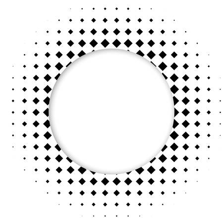 Circle halftone vector element for your design. Technology circle with place for text.のイラスト素材