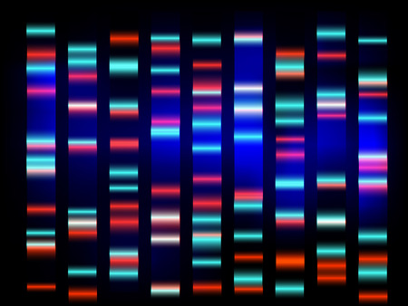 colourful medical dna results with black backgroundのイラスト素材