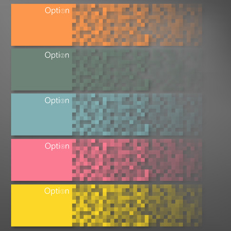 Set of Colorful Pixel Banners のイラスト素材