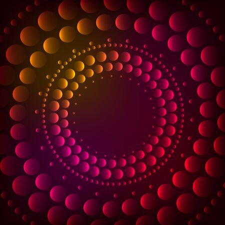 Abstract pattern of red graduated turquoise shiny dots or circlesのイラスト素材