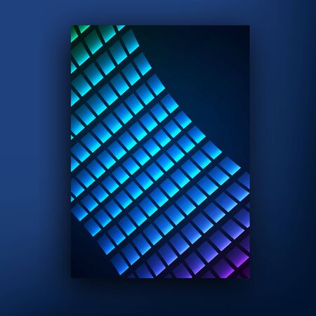 Vector violet blue perspective grid brochure  booklet cover design templates collectionのイラスト素材