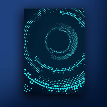 Vector tech matrix brochure  booklet cover design templates collectionのイラスト素材