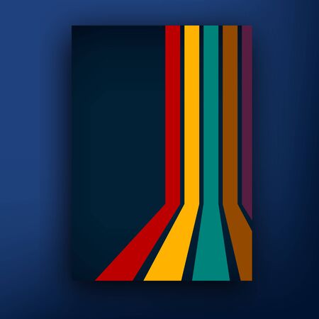 Vector stripes 3d brochure  booklet cover design templates collectionのイラスト素材