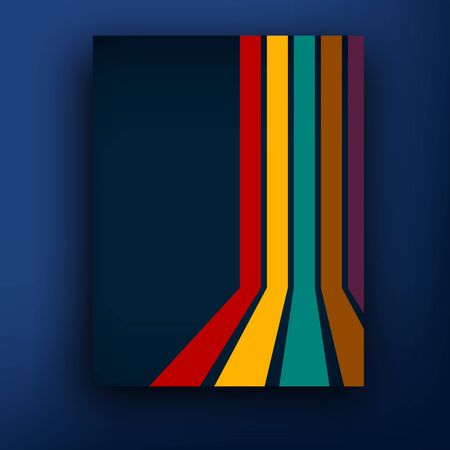 Vector stripes 3d brochure booklet cover design templates collectionのイラスト素材