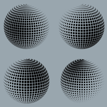 Collection of halftone sphere  vector template. のイラスト素材