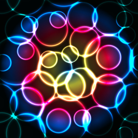 Glow blue bubbles seamless pattern or backgroundのイラスト素材