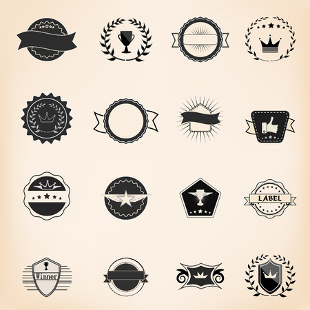 Vector Set of Retro Stamps and Badges. Vintage color.のイラスト素材