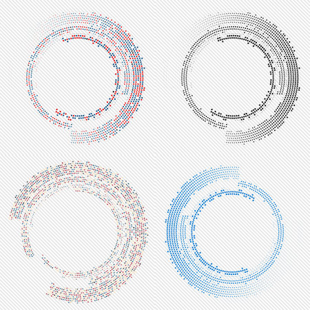 Set of Abstract Halftone Design Elements, illustration,のイラスト素材