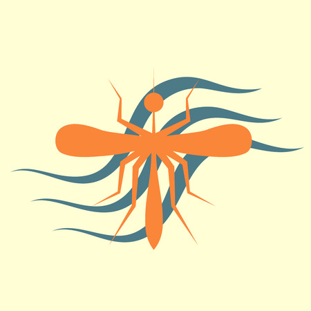Zika Virus with mosquito over water graphic illustration.のイラスト素材