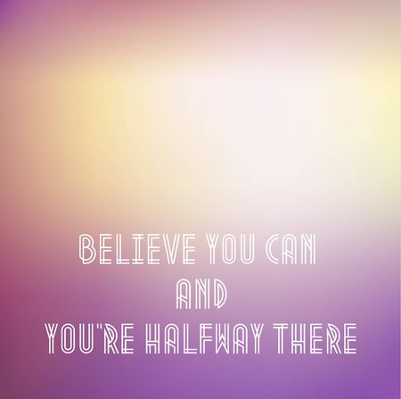 Motivational words concept. illustration of words Believe in Yourself You Can Do It written with handwriting fonts over blurry dark blue backgroundのイラスト素材