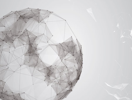 Virtual abstract background with particle, molecule structure.のイラスト素材