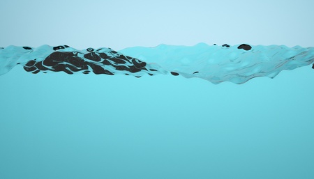 Half empty water tank illustration. Splashing clean water loopable animation. Water in a glass box.の写真素材