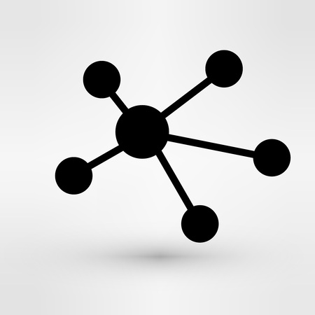 Abstract connection icon design made of  pieces - various geometric shapesのイラスト素材