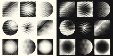 Halftone dot tone grunge effect abstract pattern texture vector graphic retro illustration. gradient...