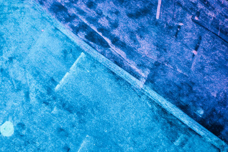 Abstract drawing with chalk on a blackboard. Frosty pattern, with a predominance of blue