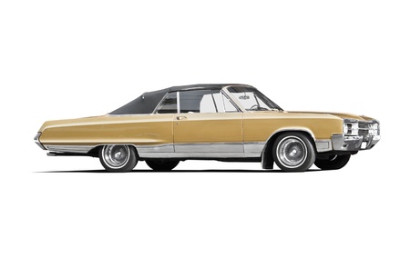 Classic American car on white backgroundの写真素材