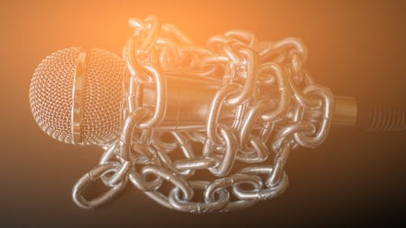 Freedom of the press is at risk concept - World press freedom day conceptの写真素材